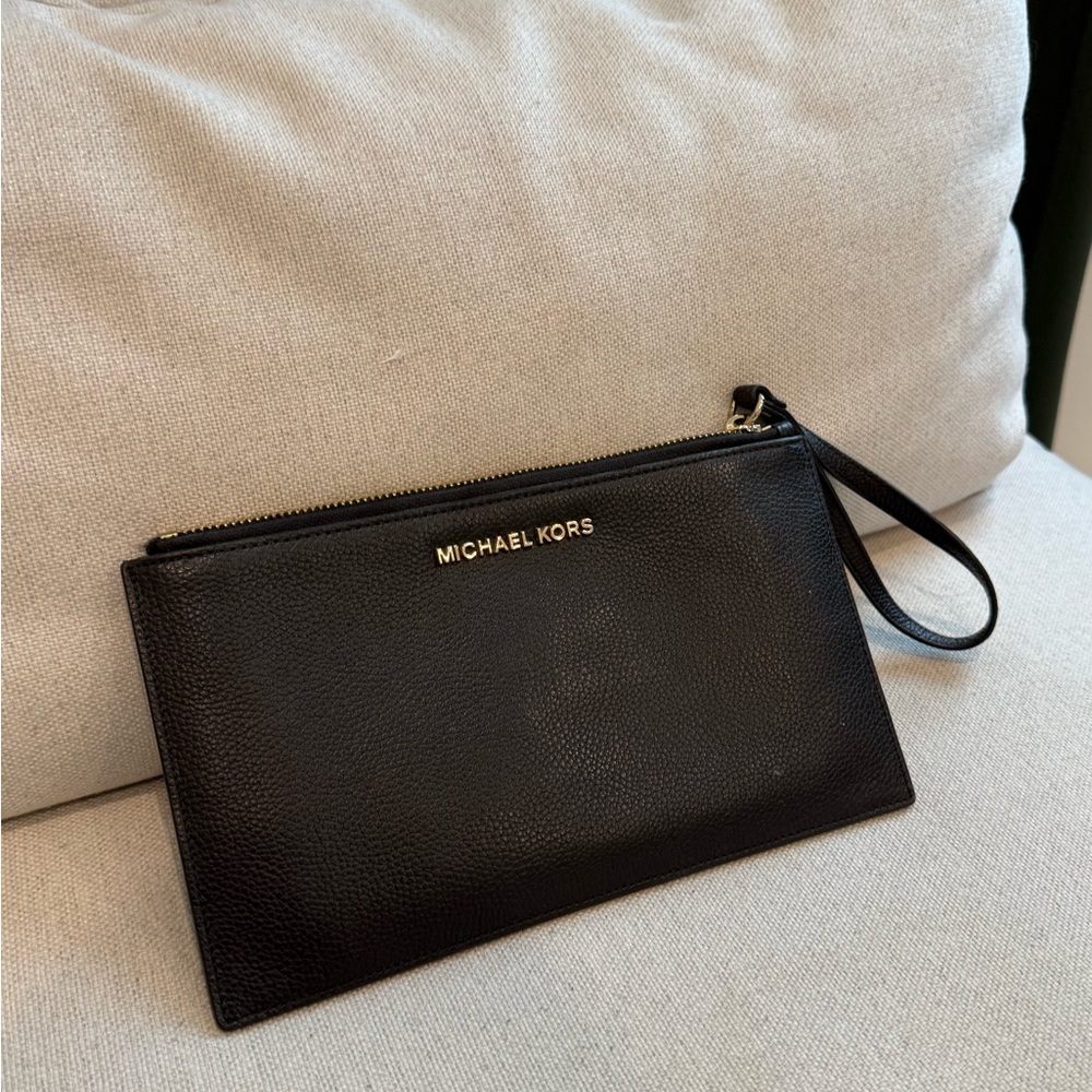 Michael Kors Black Leather Clutch